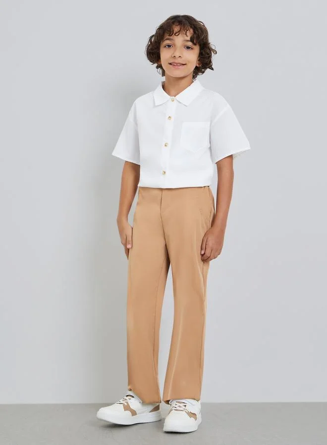 Styli Boys Off-White Short Sleeve Shirt